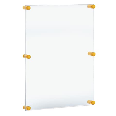 Azar Displays Floating Acrylic Wall Frame with Gold Stand Off Caps 105536-GLD